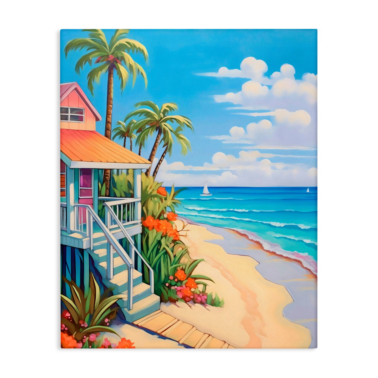 Stupell Industries Life On The Beach Bungalow Canvas Wall Art, design by LSR Design Studio